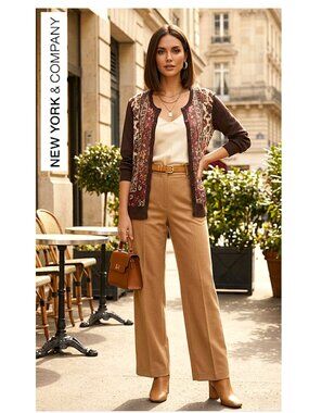 (3 for $30) NEW YORK & COMPANY, Cotton blend Boho brown & burgundy cardigan